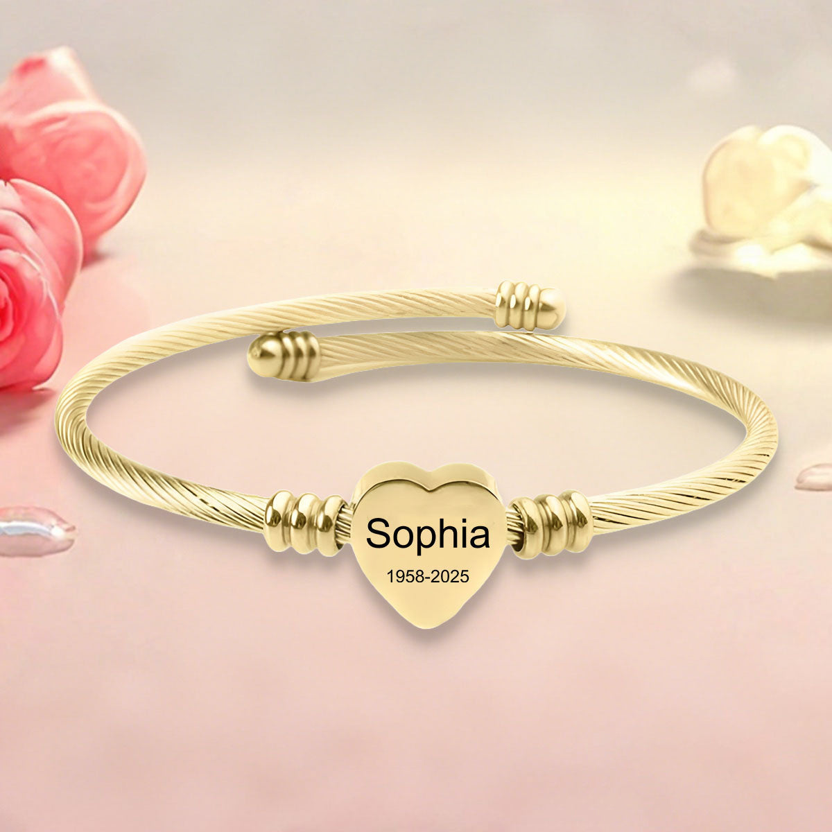 Personalized "In Memory of" Bracelet With Name & Date - A Heartfelt Memorial Gift To Honour The Loss Of Loved One