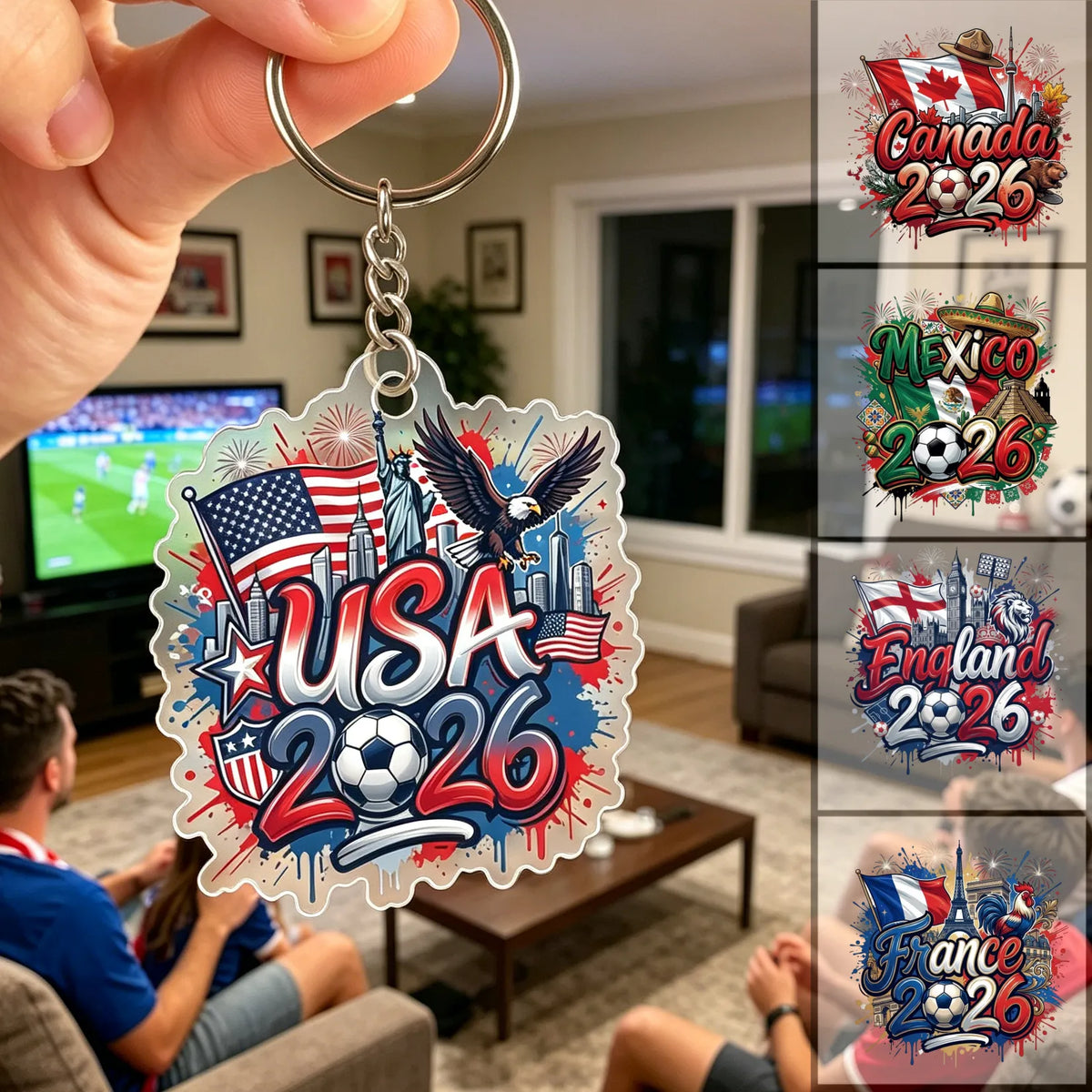 Personalized 2026 Soccer Country Acrylic Keychain | Perfect Keepsake For Team Supporters