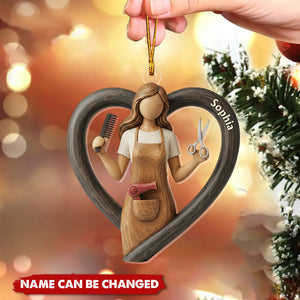 Personalized Hair Stylist Christmas Ornament With Name - Best Thank You Gift For Favorite Hairdresser