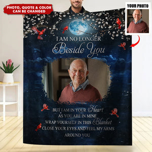 Personalized "A Hug From Heaven" Memorial Blanket With Photo & Quote & Color | Heartfelt Sympathy Gift For Bereavement Grieving Family