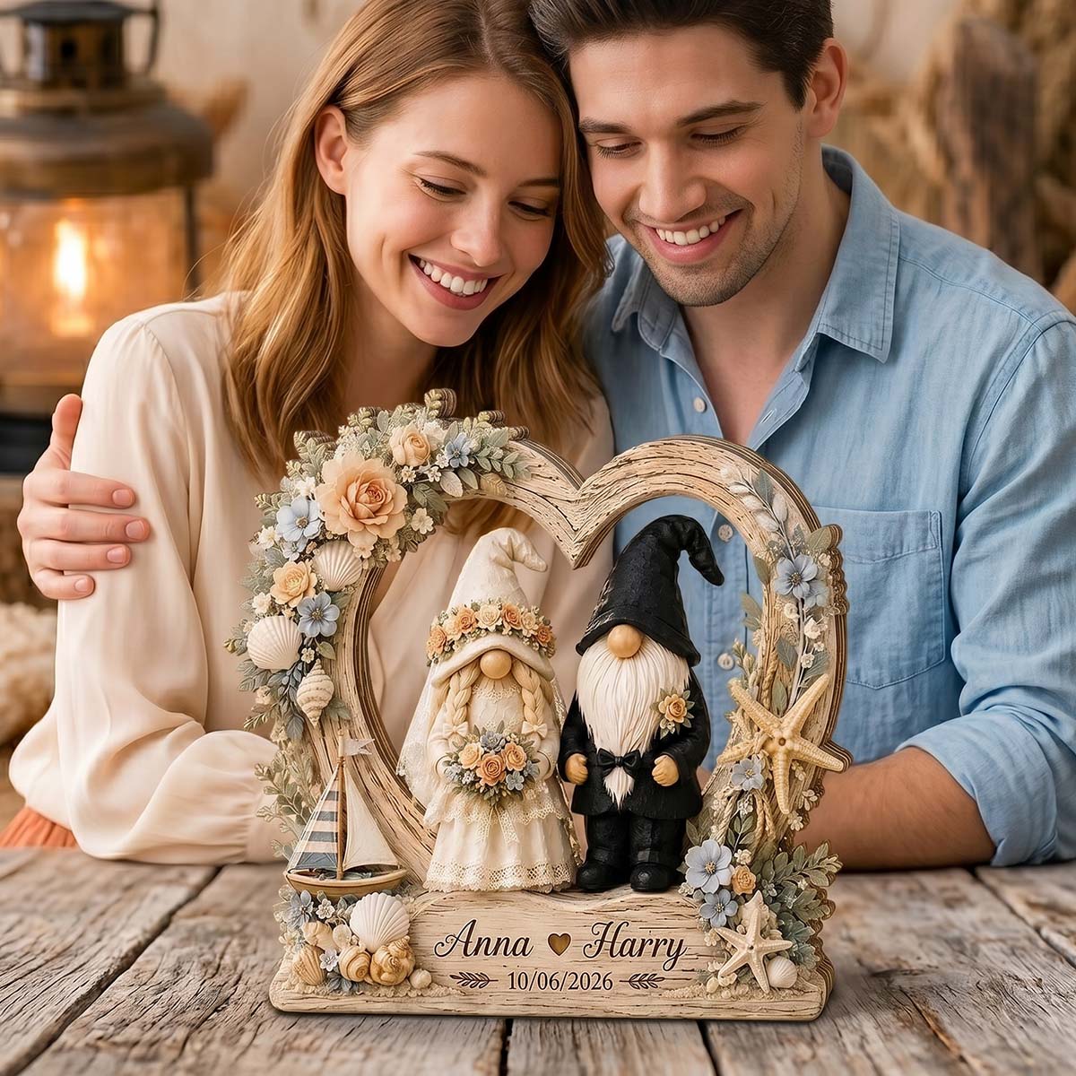 Personalized Couple Wedding Wooden Block | Anniversary Keepsake Decor For Newlyweds Couples