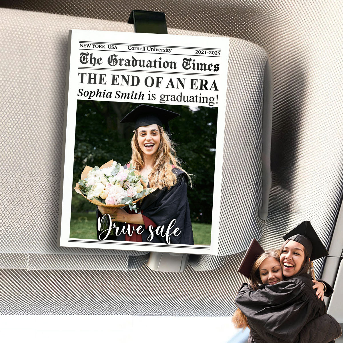 Graduation Gift Drive Safe The End Of An Era - Personalized Acrylic Photo Visor Clip