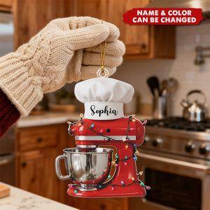 Personalized Baking Mixer Christmas Acrylic Ornament With Name & Color | Baking Tree Decoration – Best Gift For Bakers Kitchen Lovers Mom