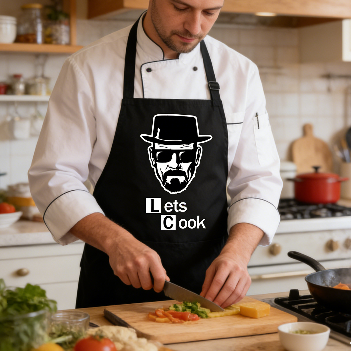 Personalized "Lets Cook" BBQ Kitchen Chef Apron Father's Day Gift For Husband & Dad