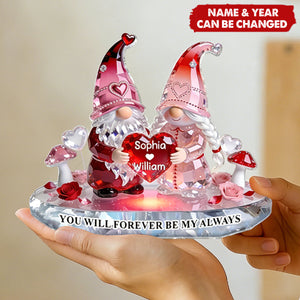 Personalized 3D Effect Dwarf Couple Acrylic Block Plaque With  Names & Quote | Romantic Valentine's Day Gift For Soulmates Couple