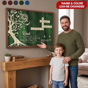 Personalized Family Tree Dad Crossword Poster | Unique Father's Day Gift For Dad