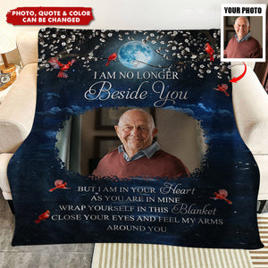Personalized "A Hug From Heaven" Memorial Blanket With Photo & Quote & Color | Heartfelt Sympathy Gift For Bereavement Grieving Family