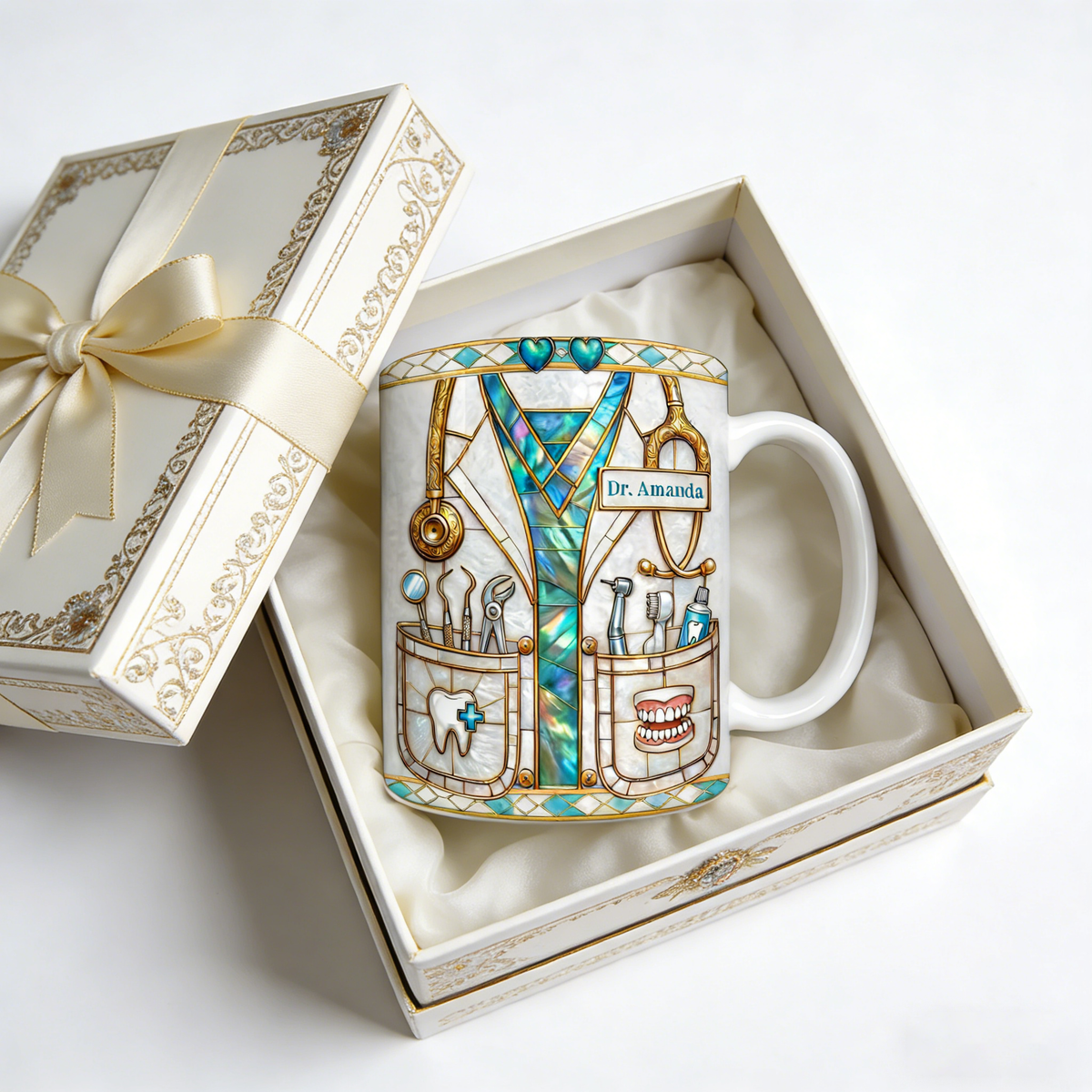 Personalized Essential Dental Tools Mug With Name | Unique Dentist Appreciation Gift For Dental Professionals