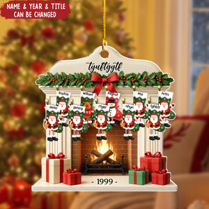Personalized Fireplace Stockings Family Ornament With 2-10 Names | Lock Family Warmth Into Christmas Memories