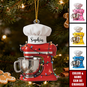 Personalized Baking Mixer Christmas Acrylic Ornament With Name & Color | Baking Tree Decoration – Best Gift For Bakers Kitchen Lovers Mom