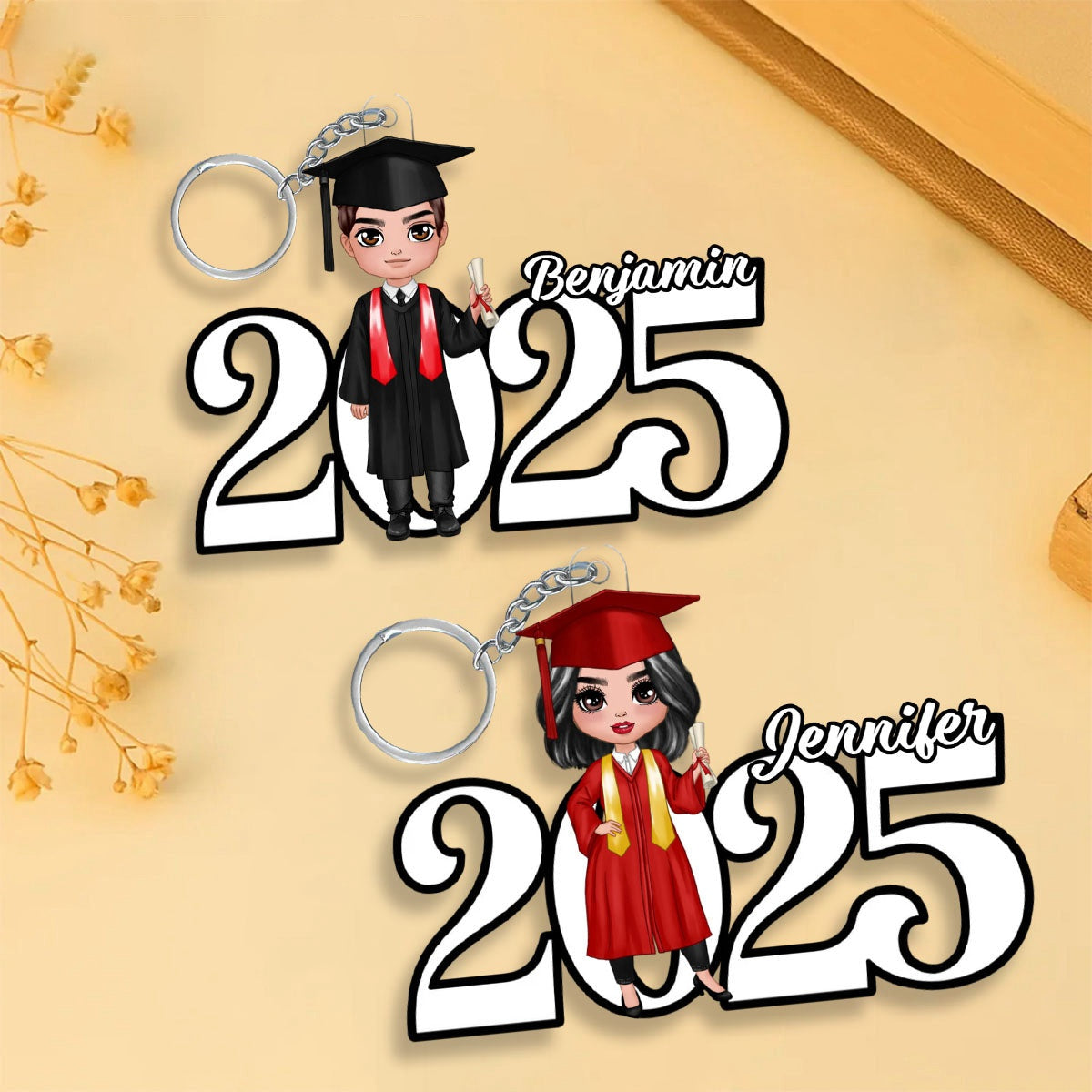 Personalized Acrylic Keychain 2025 Graduation Senior  Perfect Gift For Your Family Friends Graduation Gift