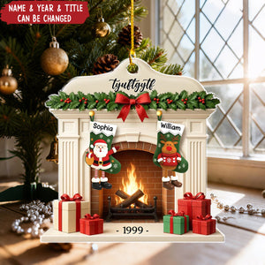 Personalized Fireplace Stockings Family Ornament With 2-10 Names | Lock Family Warmth Into Christmas Memories
