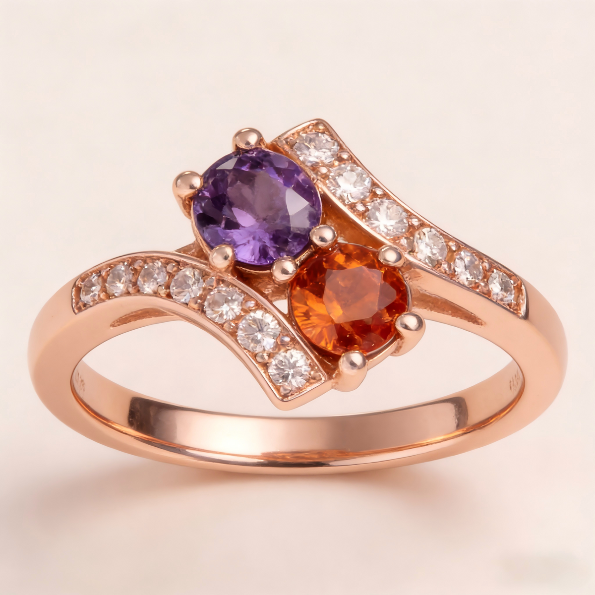 Personalized Time Won't Break Our Bond Ring With Two Birthstone | Mother's Day Jewelry Gift For Mom