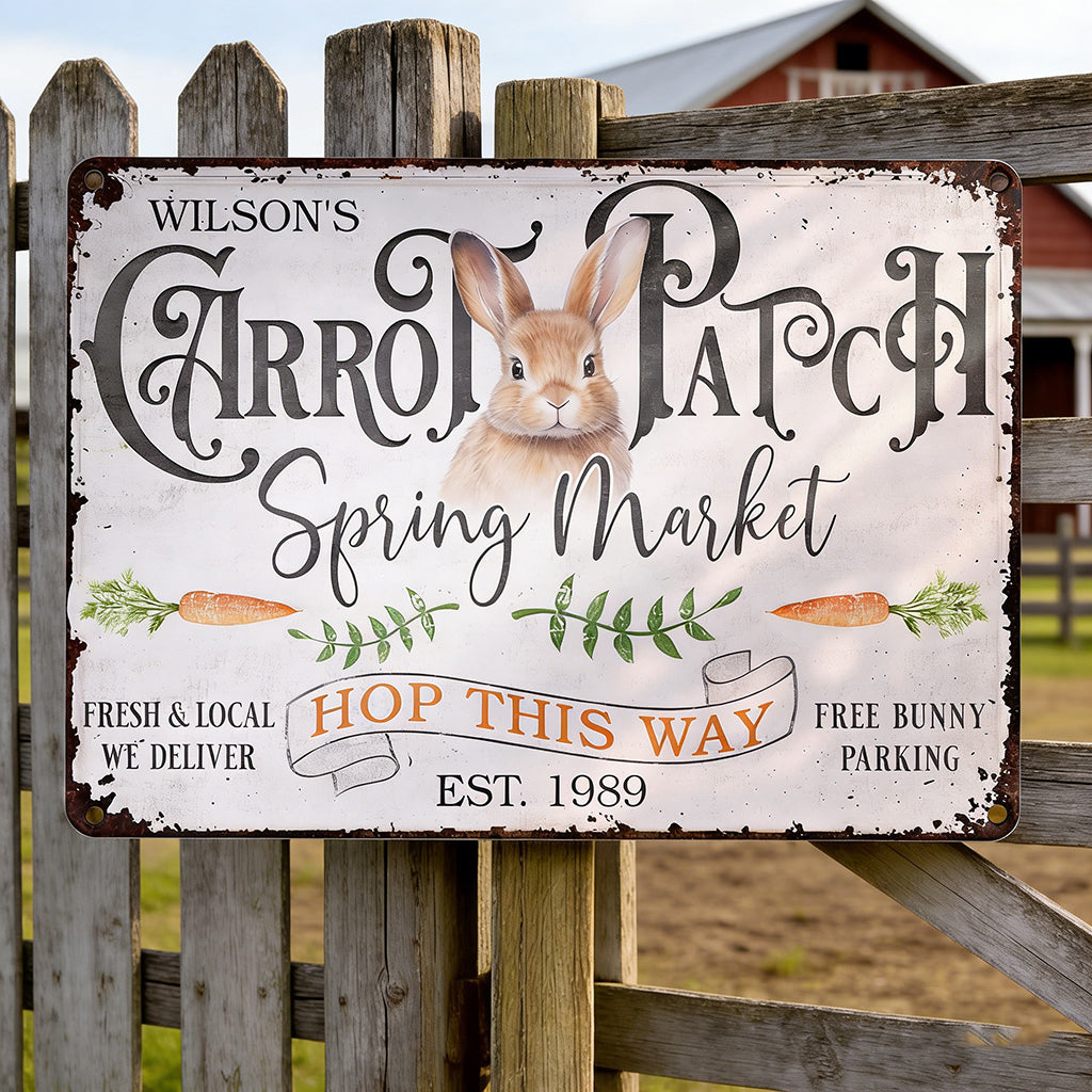 Customized Rustic Spring Market Metal Sign With Year & Name - Gardener's Spring Gift For Yard Lovers