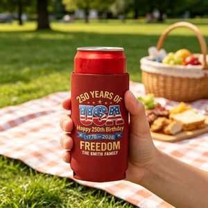 Personalized Eagle 250 Years Freedom Can Cooler - Independence Gift For Family