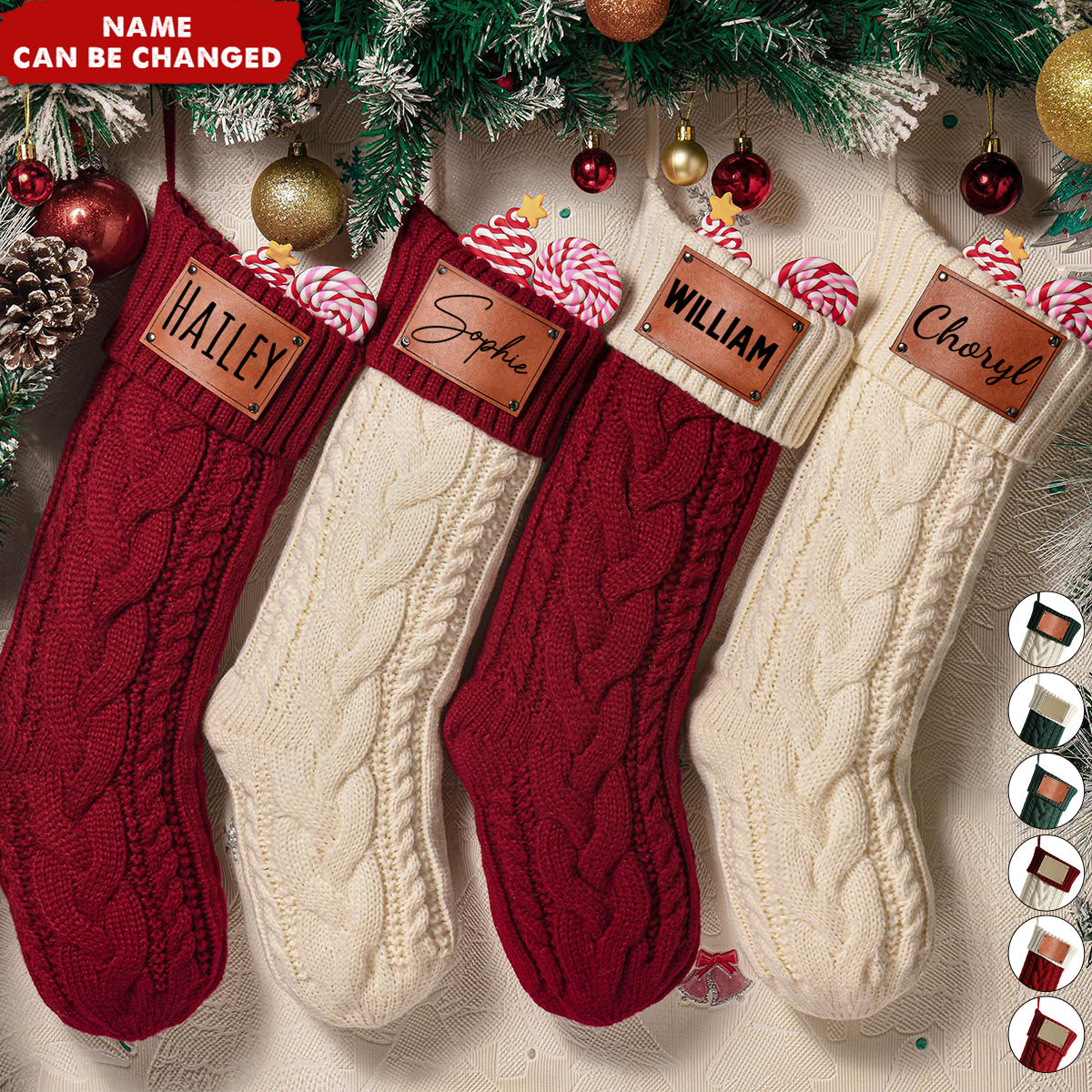 Family Personalized Monogram Christmas Stocking - Custom Embroidered Monogram,Christmas Home Decor For Family & Friends