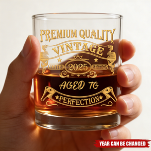 Personalized Premium Quality Vintage Whiskey Glass With Year | Unique Birthday Father's Day Gift For Dad & Grandpa