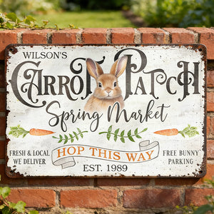 Customized Rustic Spring Market Metal Sign With Year & Name - Gardener's Spring Gift For Yard Lovers