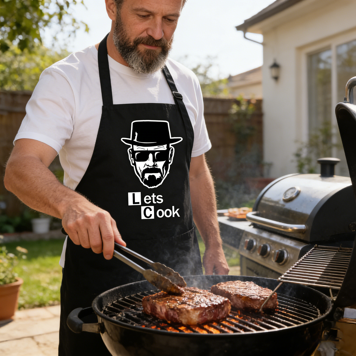 Personalized "Lets Cook" BBQ Kitchen Chef Apron Father's Day Gift For Husband & Dad