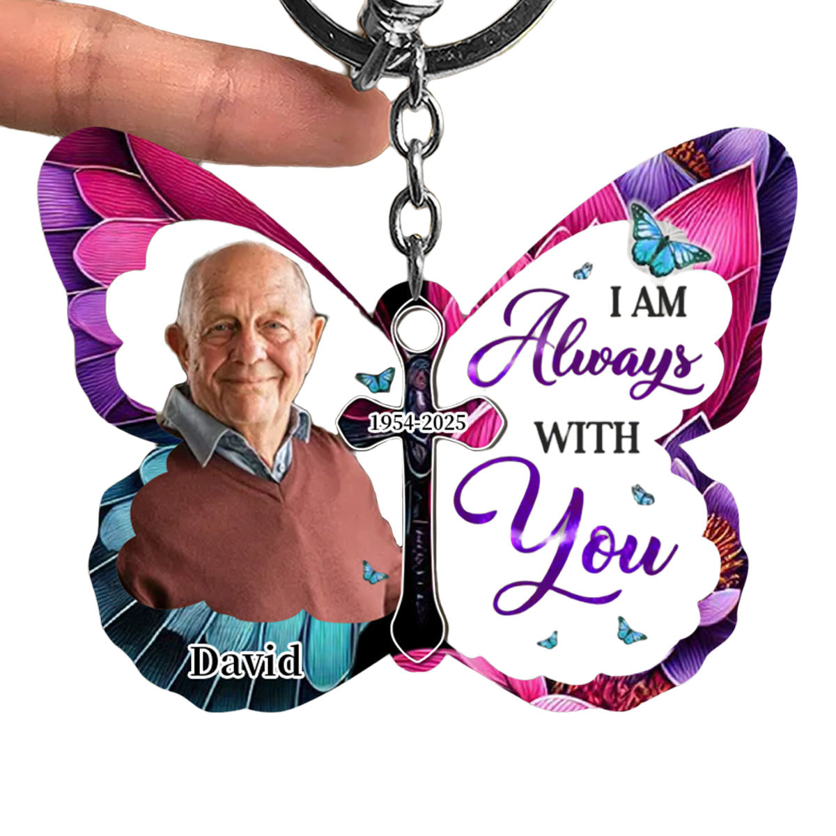 Custom Photo In Memory, I Am Always With You - Memorial Personalized Keychain