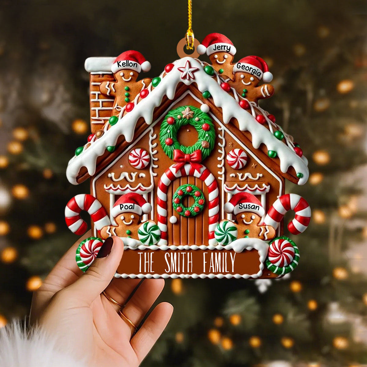 Personalized Gingerbread House Christmas Ornament, Custom Name & Design,Tree Decor Celebrate Sweet Moments