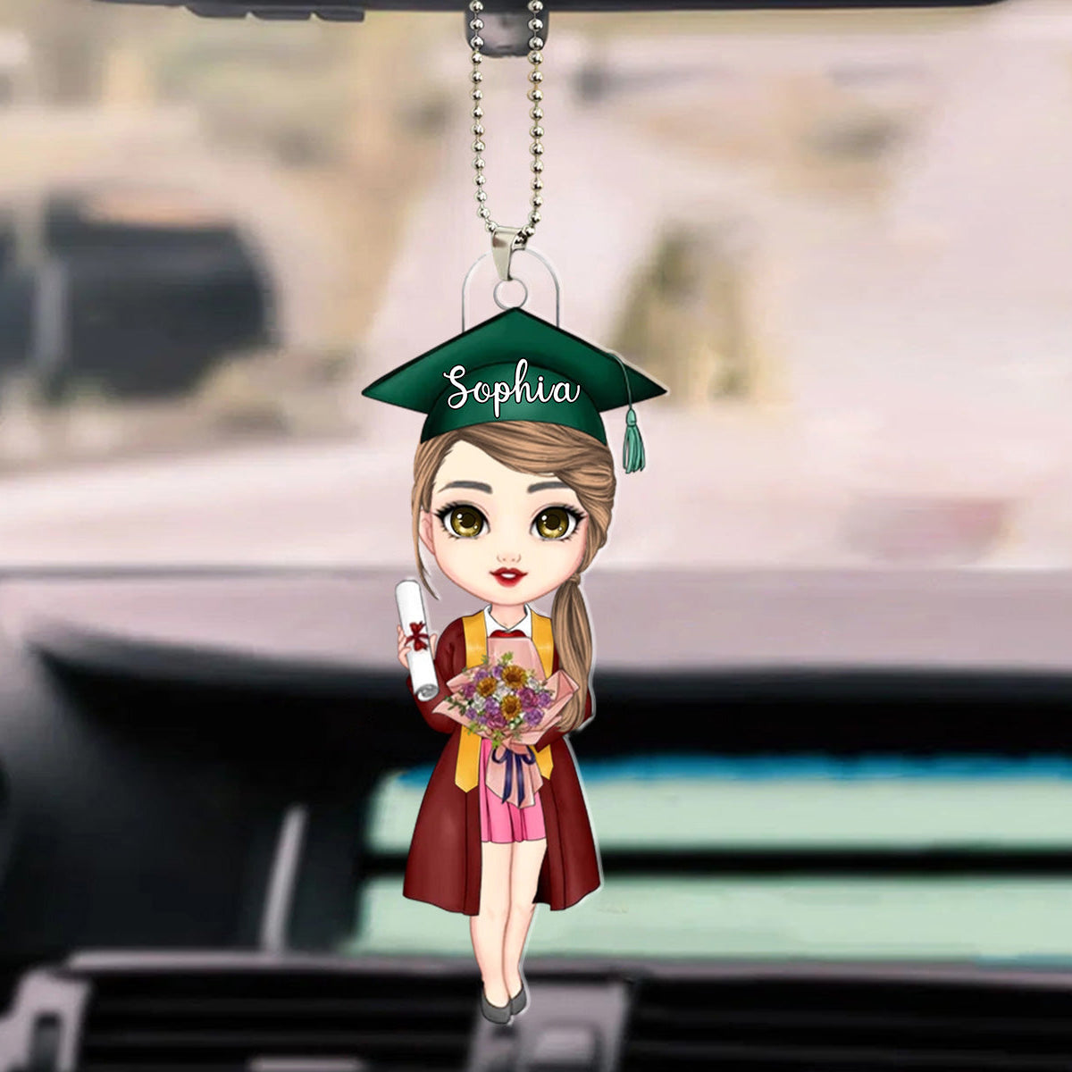 Cartoon Graduate - Personalized Acrylic Ornament, Graduation Ceremony Birthday Gift for Women Girls