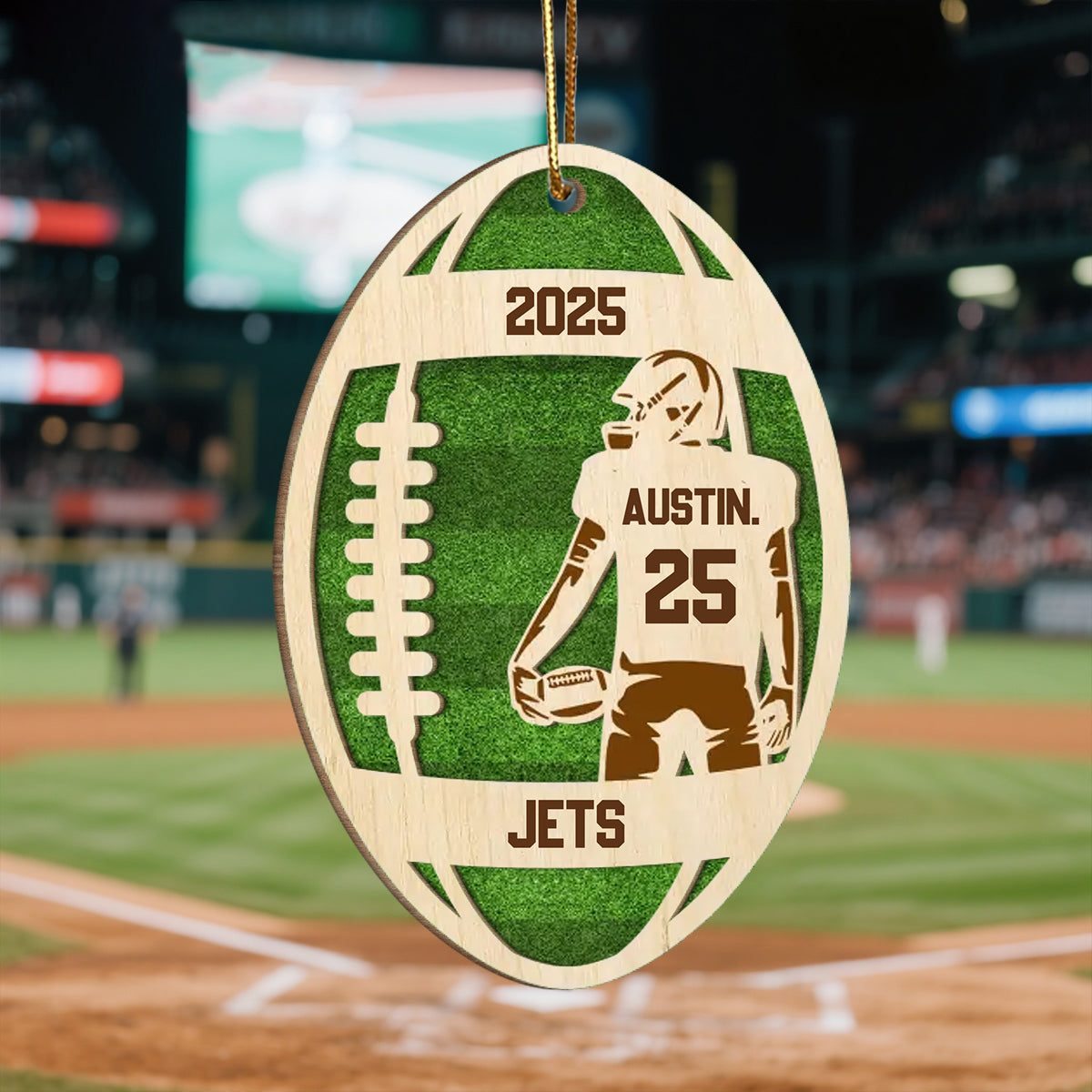 Personalized Football Player Ornament With Player Name & Number Ideal "Game Day Glory" Gift For Football Lover