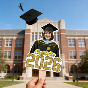 Personalized High-Definition Graduation Fan With Photo & Name - 2026 Party Favor For Daughter & Son