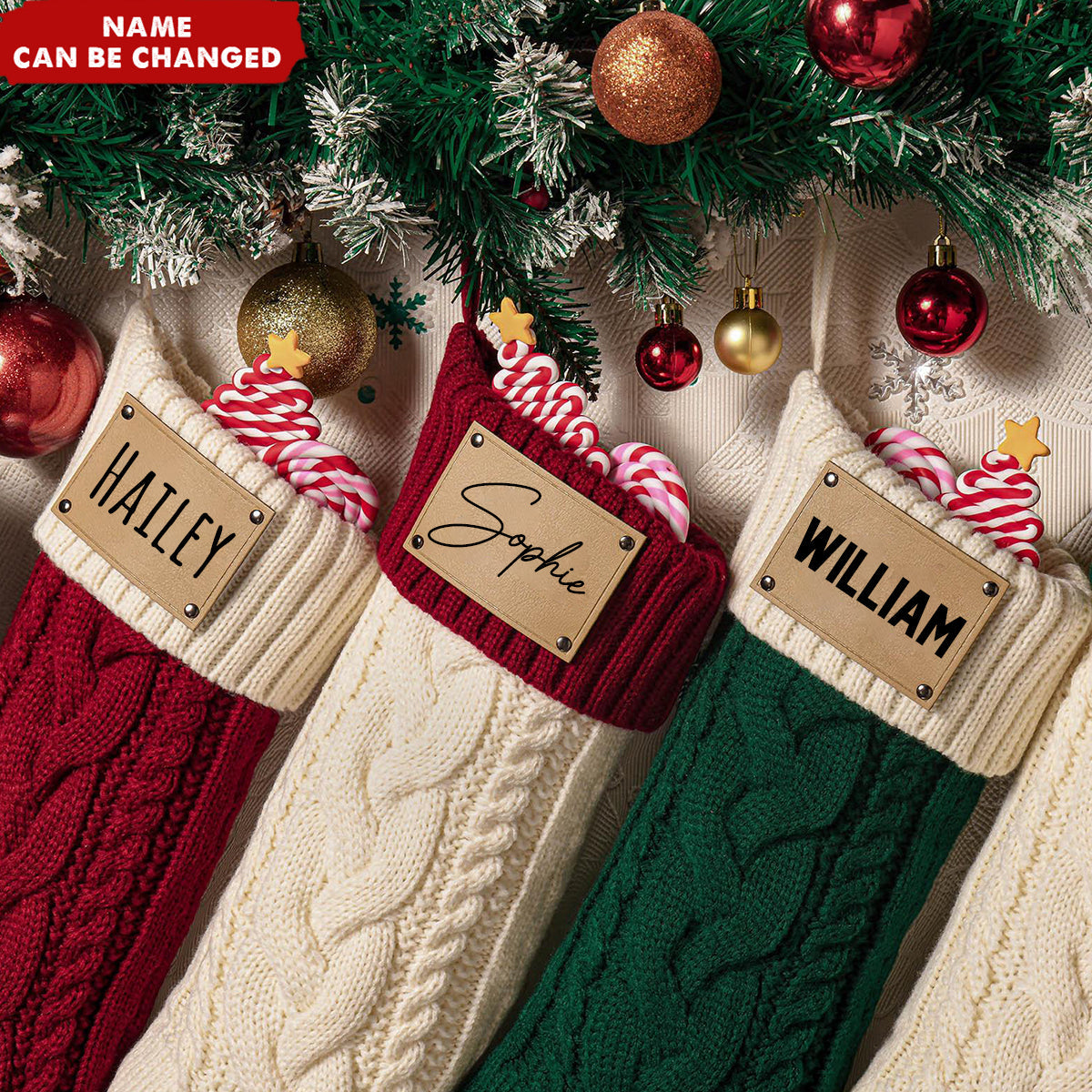 Family Personalized Monogram Christmas Stocking - Custom Embroidered Monogram,Christmas Home Decor For Family & Friends