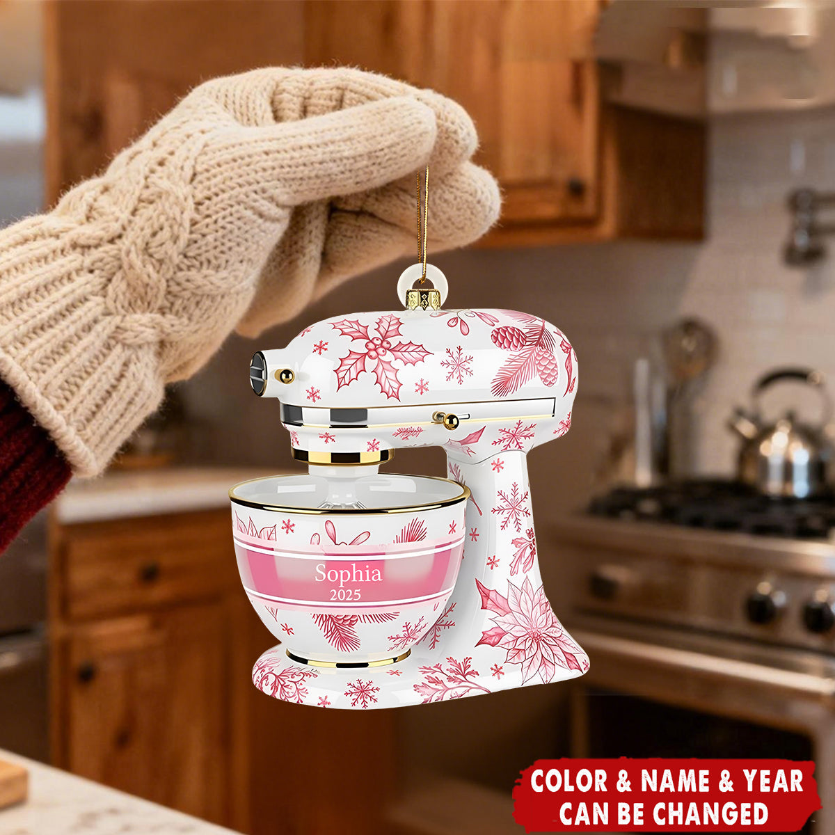 Personalized Christmas Stand Mixer Ornament With Name & Year & Color | Kitchen Decor | Unique Xmas Gift For Bakers Cooking Lovers