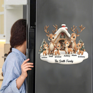 Personalized Reindeer Family Christmas Decal With 1-6 Names,Treasure Every Christmas Family Imprint