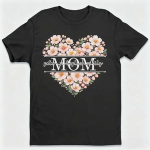Personalized Heart T-Shirt With Kid Names & Title |  Mother's Day Gift For Mom Grandma