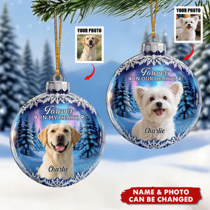 Personalized Dog Memorial Snow Ornament With Name - Acrylic Keepsake Christmas Gift For Loss of Dog