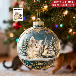 Personalized Woofmas Acrylic Ornament With Pet Or Family Picture - Heartfelt Gift Keepsake Xmas Decor For Parents & Animal Lovers