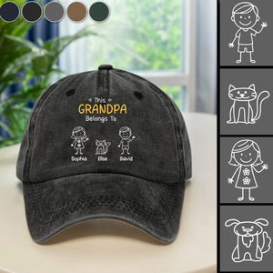 Personalized Family Washed Denim Baseball Cap With Name & Icon | Heartwarming Gift For Birthdays,Holidays,Or Any Special Moment