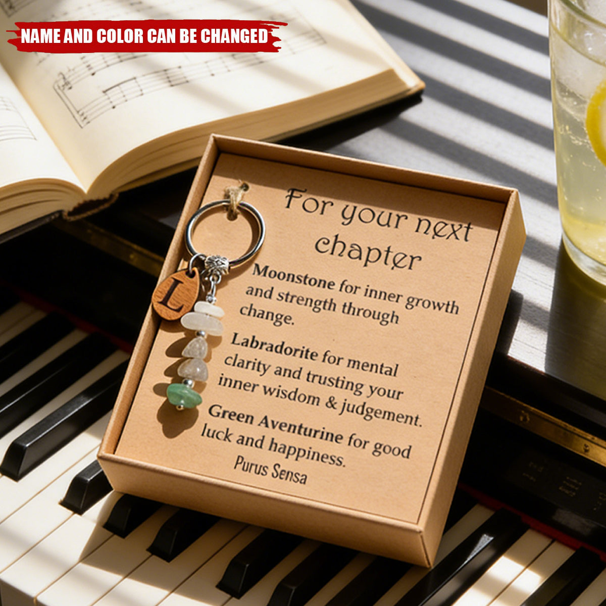 Personalized New Chapter Crystal Keychain With Initial | Meaningful Graduation Birthday Gift For Best Friend