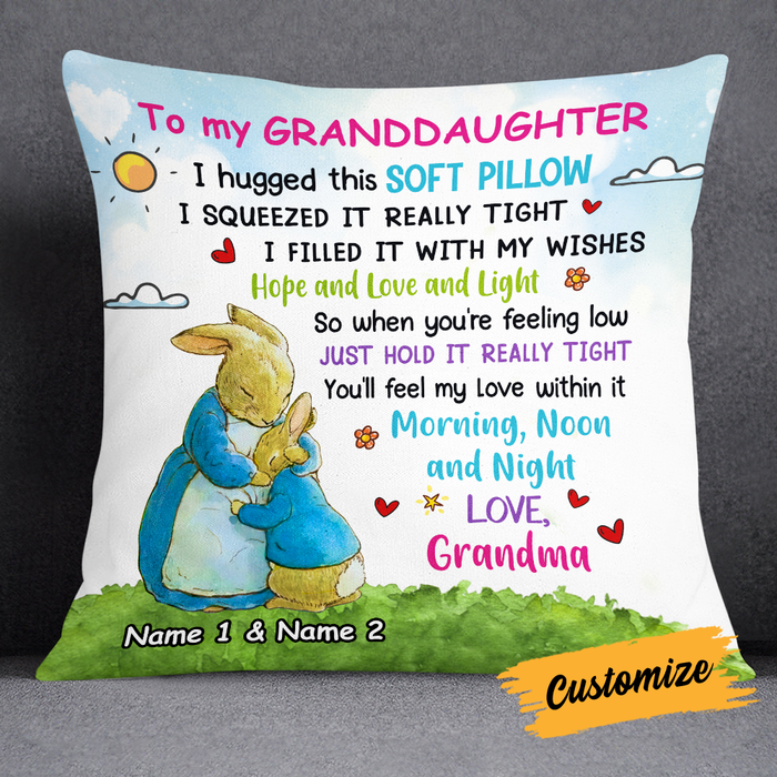 Personalized Bunny Easter Mom Grandma Daughter Granddaughter Pillowcase