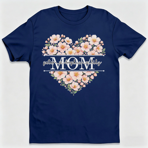 Personalized Heart T-Shirt With Kid Names & Title |  Mother's Day Gift For Mom Grandma
