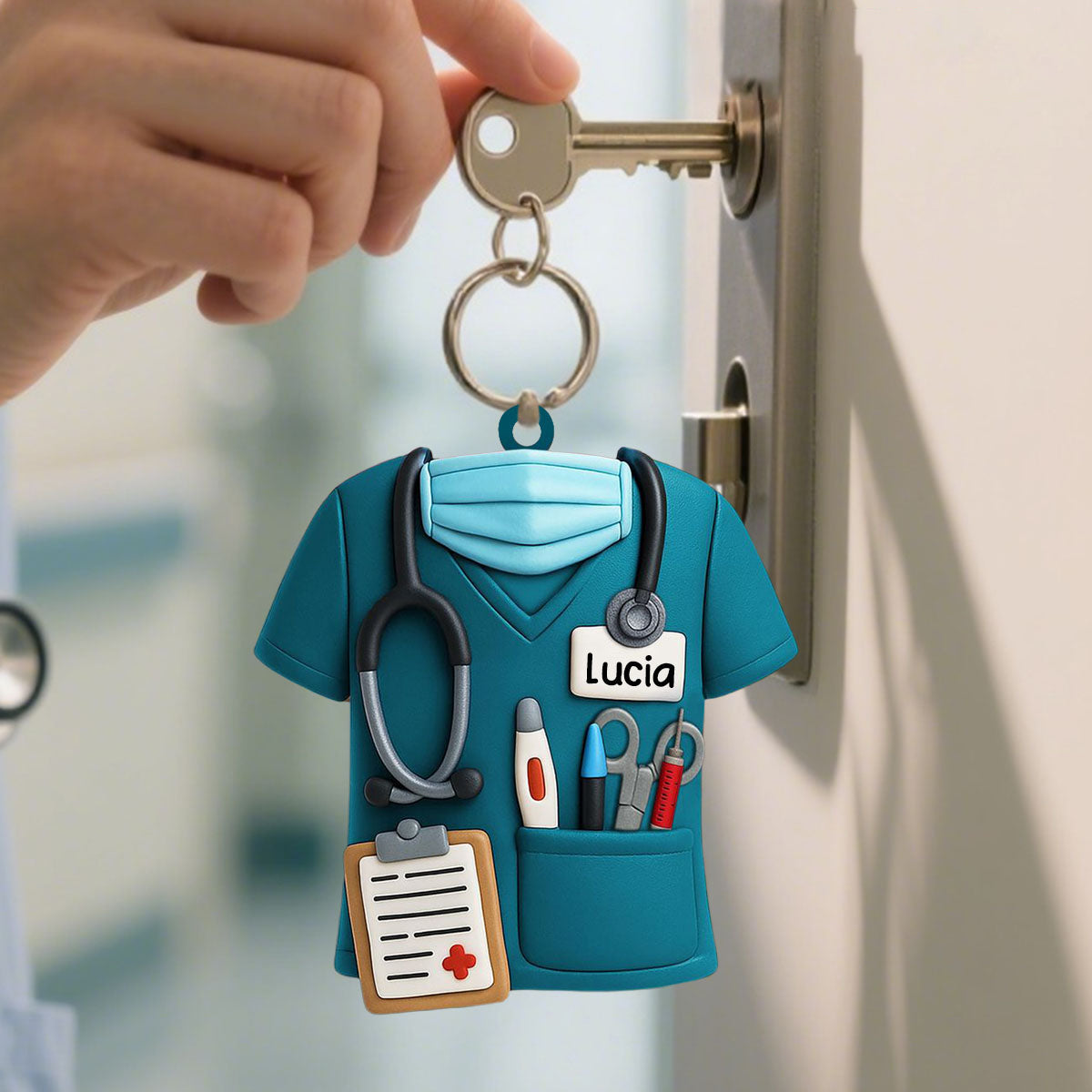 Personalized Nurse Keychain With Name Tag,Special Gift For Nurses Medical Students,Healthcare Workers