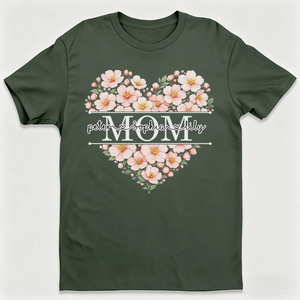 Personalized Heart T-Shirt With Kid Names & Title |  Mother's Day Gift For Mom Grandma