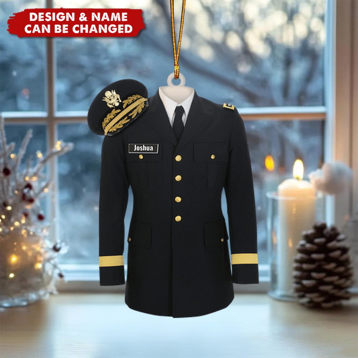 Personalized Army Navy Air Force Uniform 3D Effect Ornament With Name - Xmas Decor Retirement Keepsake For Service Member