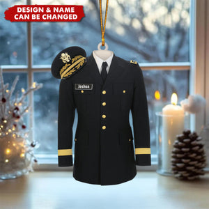 Personalized Army Navy Air Force Uniform 3D Effect Ornament With Name - Xmas Decor Retirement Keepsake For Service Member