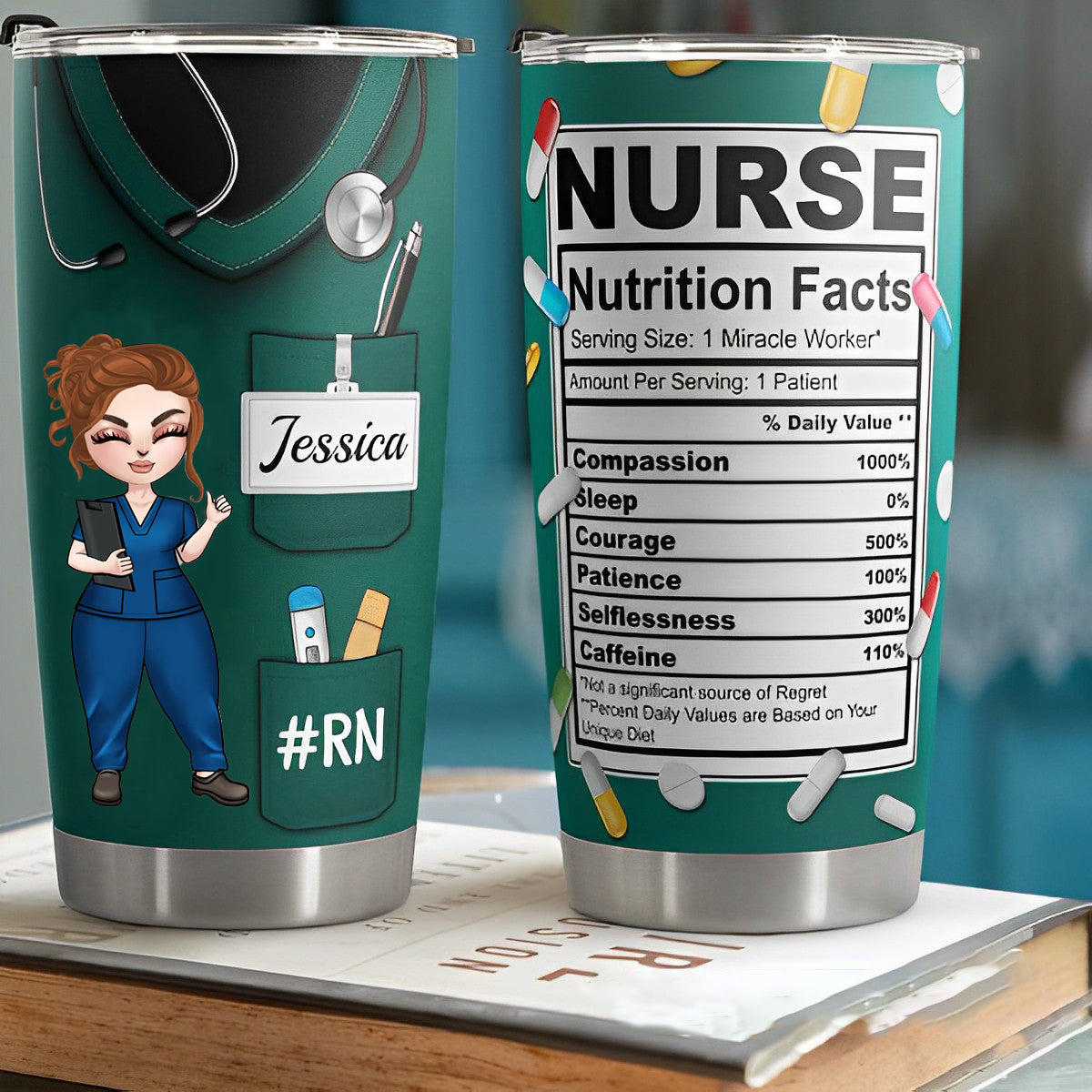 Nurse Nutrition Facts New Version - Personalized Tumbler Cup - Gift For Nurse