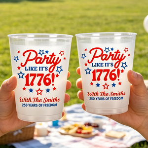 Personalized Frosted Party Cups With Name | Creative America 250th Anniversary Gift For Family