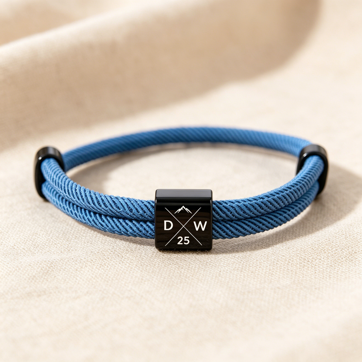 Personalized Adjustable Braid Rope Men Bracelet With Initial Engraving - Father's Day Gift For Him
