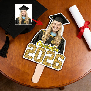 Personalized High-Definition Graduation Fan With Photo & Name - 2026 Party Favor For Daughter & Son