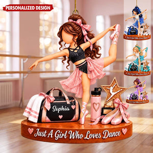 Just A Girl Who Loves Dance Personalized Acrylic Ornament - Christmas Birthday Gift For Dancer Girl Dance Lover