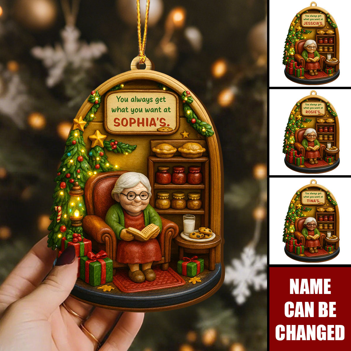 Personalized "Grandma's House" Wooden Ornament With Name Unique & Heartwarming Gift For Grandma To Celebrate Her Love