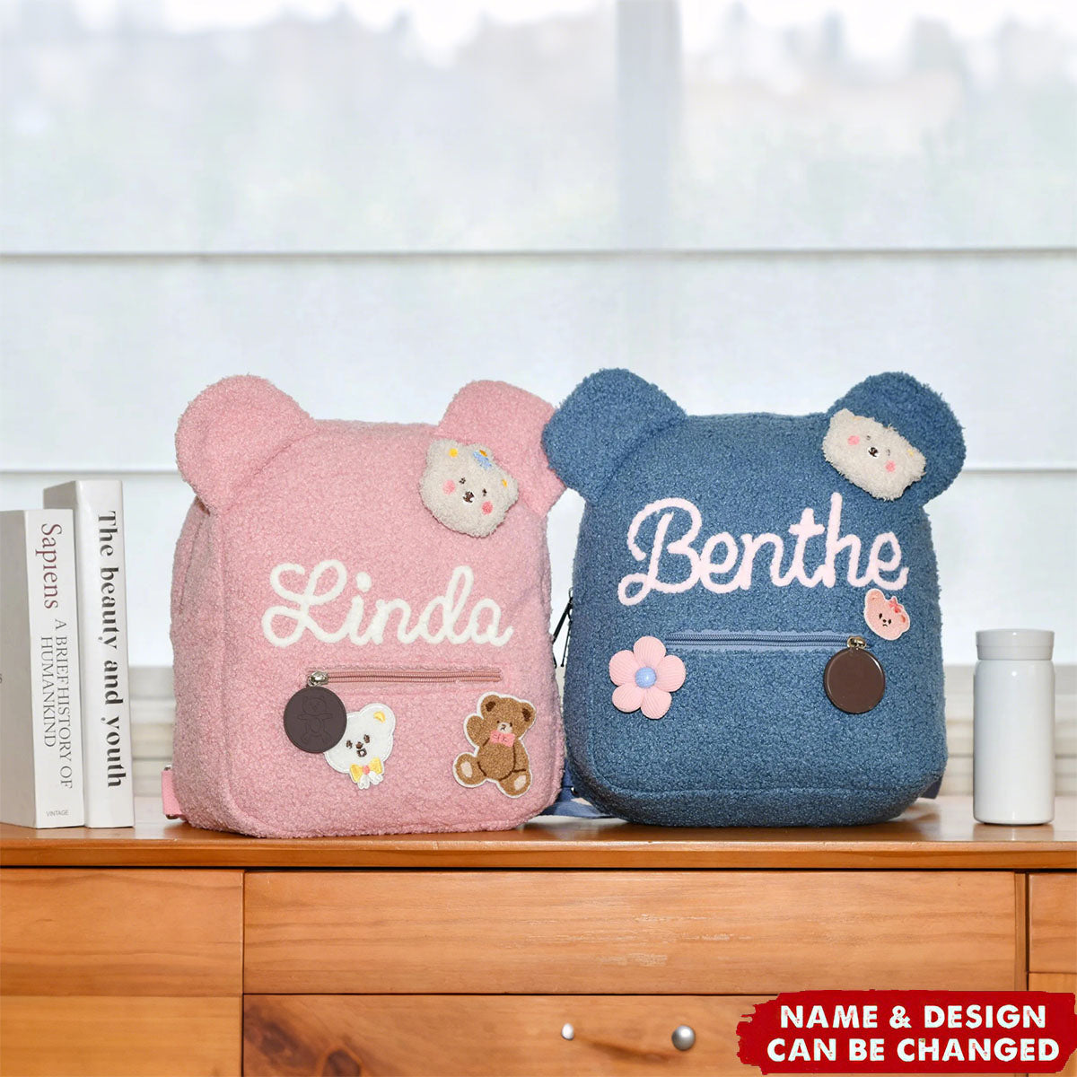 Custom Teddy Bear Backpack For Kids - Personalized Name Bag