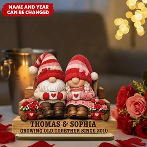 Personalized "Everlasting Love Valentine Couple" Wooden Plaque With Names & Year | Creative Valentine's Day Anniversary Gift For Couples & Newlyweds